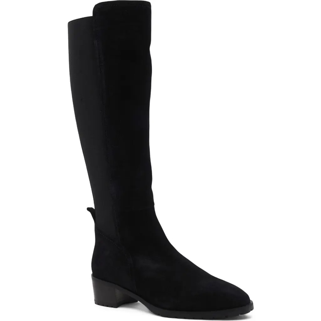 Aquatalia Rhegan Weatherproof Knee High Boot in Black Suede at Nordstrom Rack, Size 8 | Nordstrom Rack