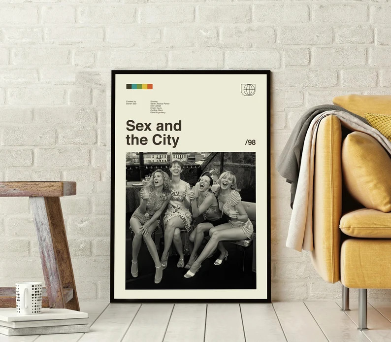 Sex and the City Poster, Sex and the City Tv Series Poster, Vintage Poster, Midcentury Art, Minim... | Etsy (US)