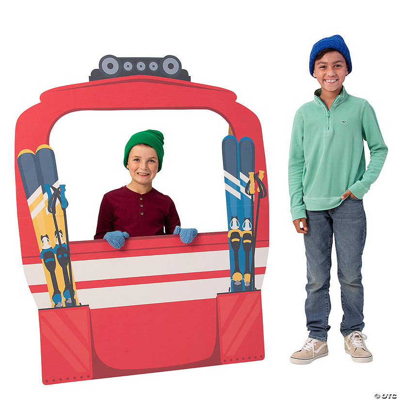 43 1/4" x 53 1/2" Ski Gondola Photo Booth Stand-In Cardboard Cutout Stand-Up | Oriental Trading Company