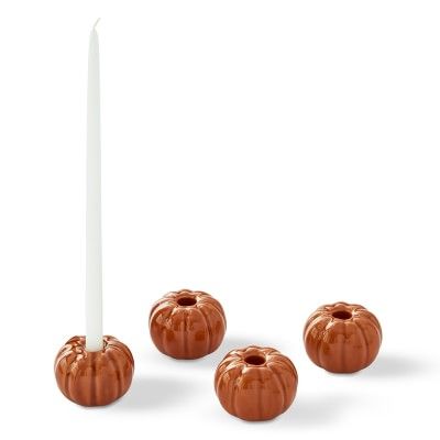 Pumpkin Tiny Taper Holders, Set of 4 | Williams-Sonoma