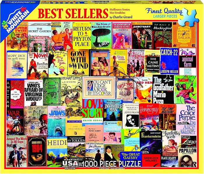White Mountain Puzzles "Best Sellers", Vintage Book Covers Collage, 1000 Piece Jigsaw Puzzle | Amazon (US)