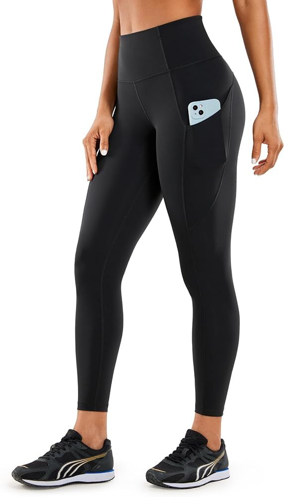 CRZ YOGA Women's Naked Feeling Workout Leggings 25 Inches - High Waisted Yoga Pants with Side Poc... | Amazon (US)