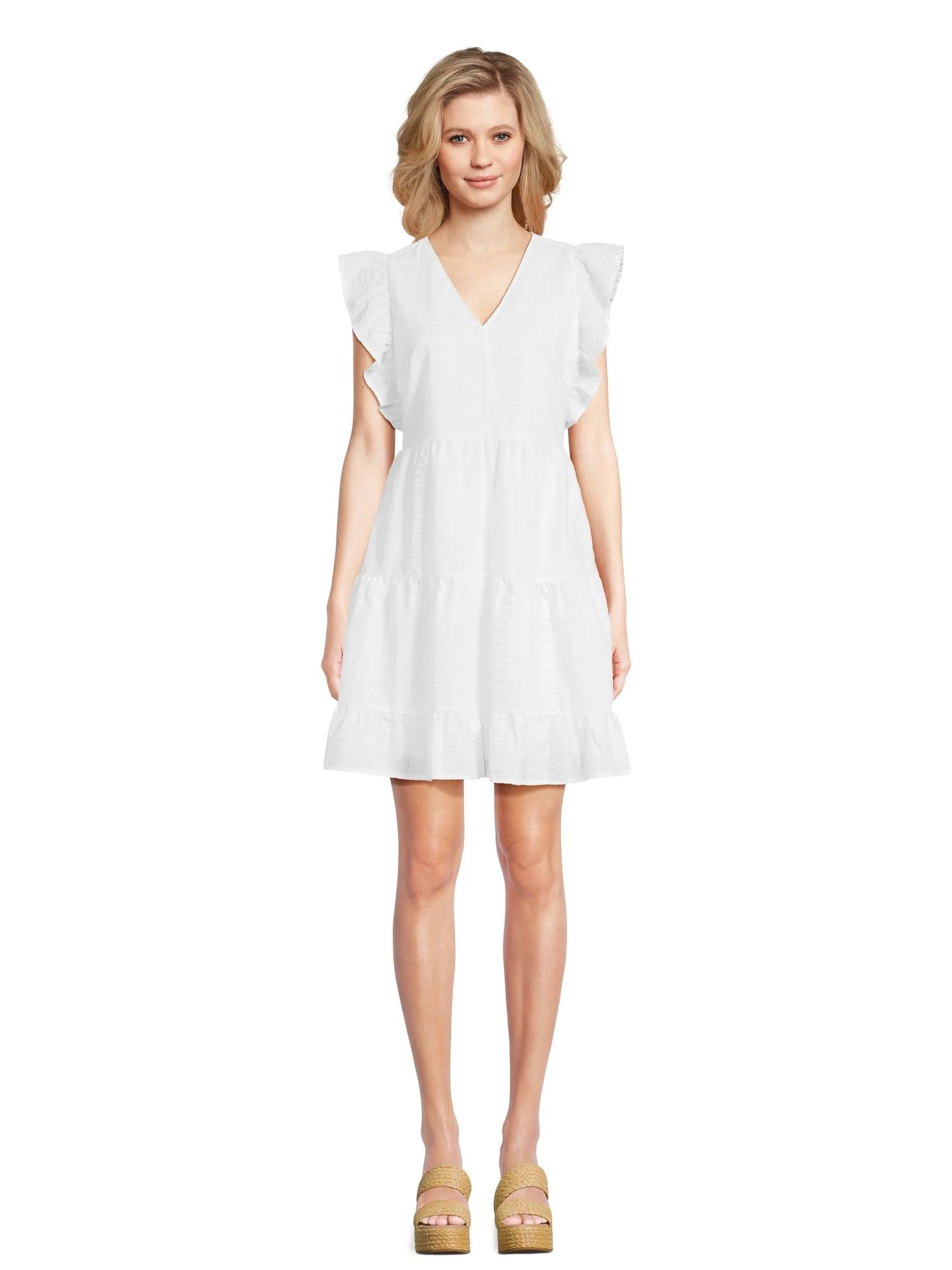 Time and Tru Women's Fit and Flare Mini Dress, Sizes XS-XXXL - Walmart.com | Walmart (US)
