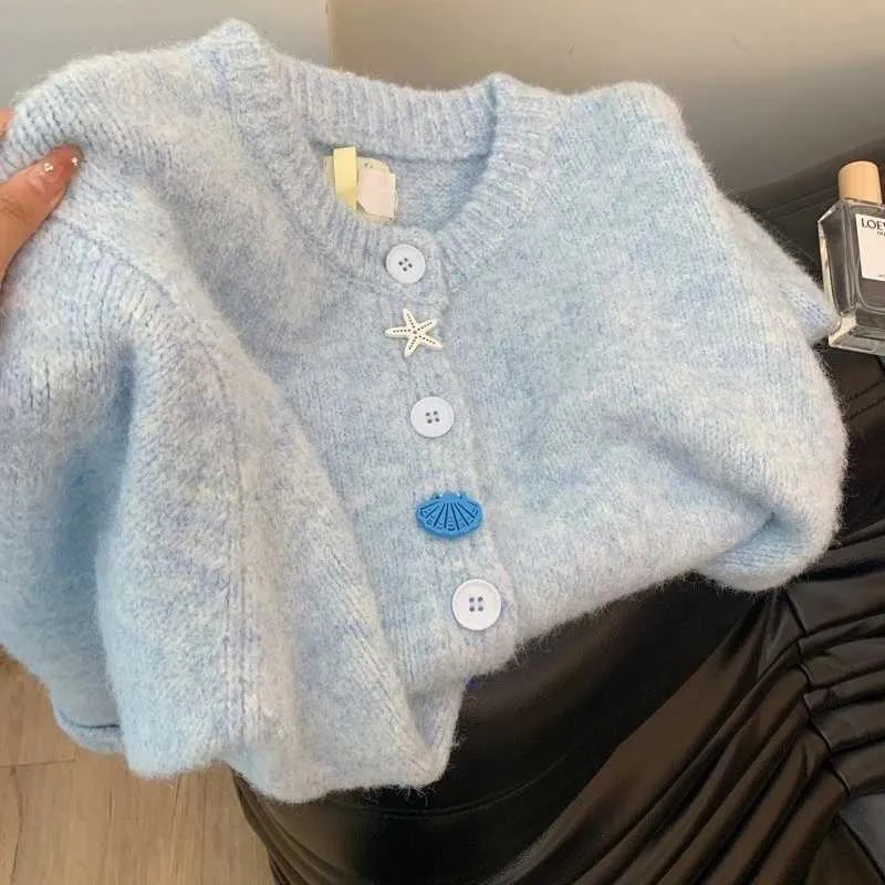 Save Big on Bulk Button Cardigan Long Sleeve Sweater Womens Sweater Cute Long Sleeve Summer Y2K O... | DHGate