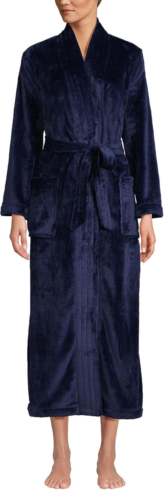 Lands' End Women's Cozy Plush Long Wrap Robe | Amazon (US)