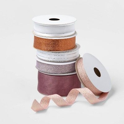 6ct End Fabric Ribbon Purple/Pink/Orange 150ft - Wondershop™ | Target