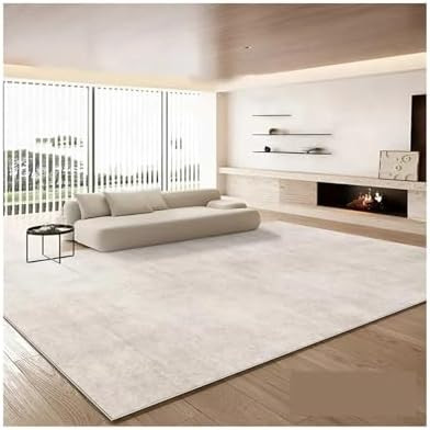 Solid Color Carpet Art Stripes Living Room Bedroom Decoration Minimalism Washable Floor Mat(Beige... | Amazon (US)
