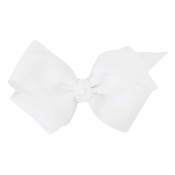 Large Ribbon Bow With Clip | White | Caden Lane