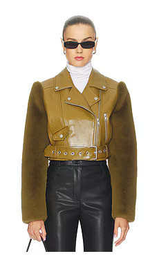 Camila Coelho Florencia Moto Jacket in Olive Green from Revolve.com | Revolve Clothing (Global)