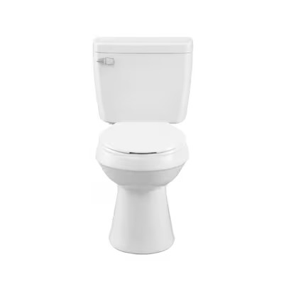 Project Source Pro-Flush White Round Chair Height 2-piece WaterSense Toilet 12-in Rough-In (ADA C... | Lowe's