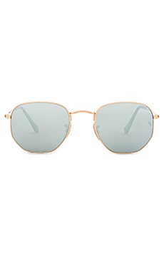 Ray-Ban Hexagonal Flat in Gold & Silver Flash from Revolve.com | Revolve Clothing (Global)