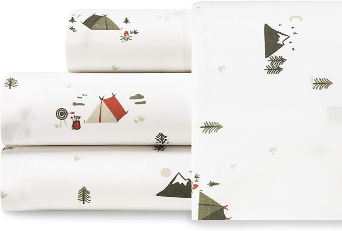 Eddie Bauer - King Sheets, Cotton Percale Bedding Set, Crisp & Cool Home Decor (Cascade Camping, ... | Amazon (US)