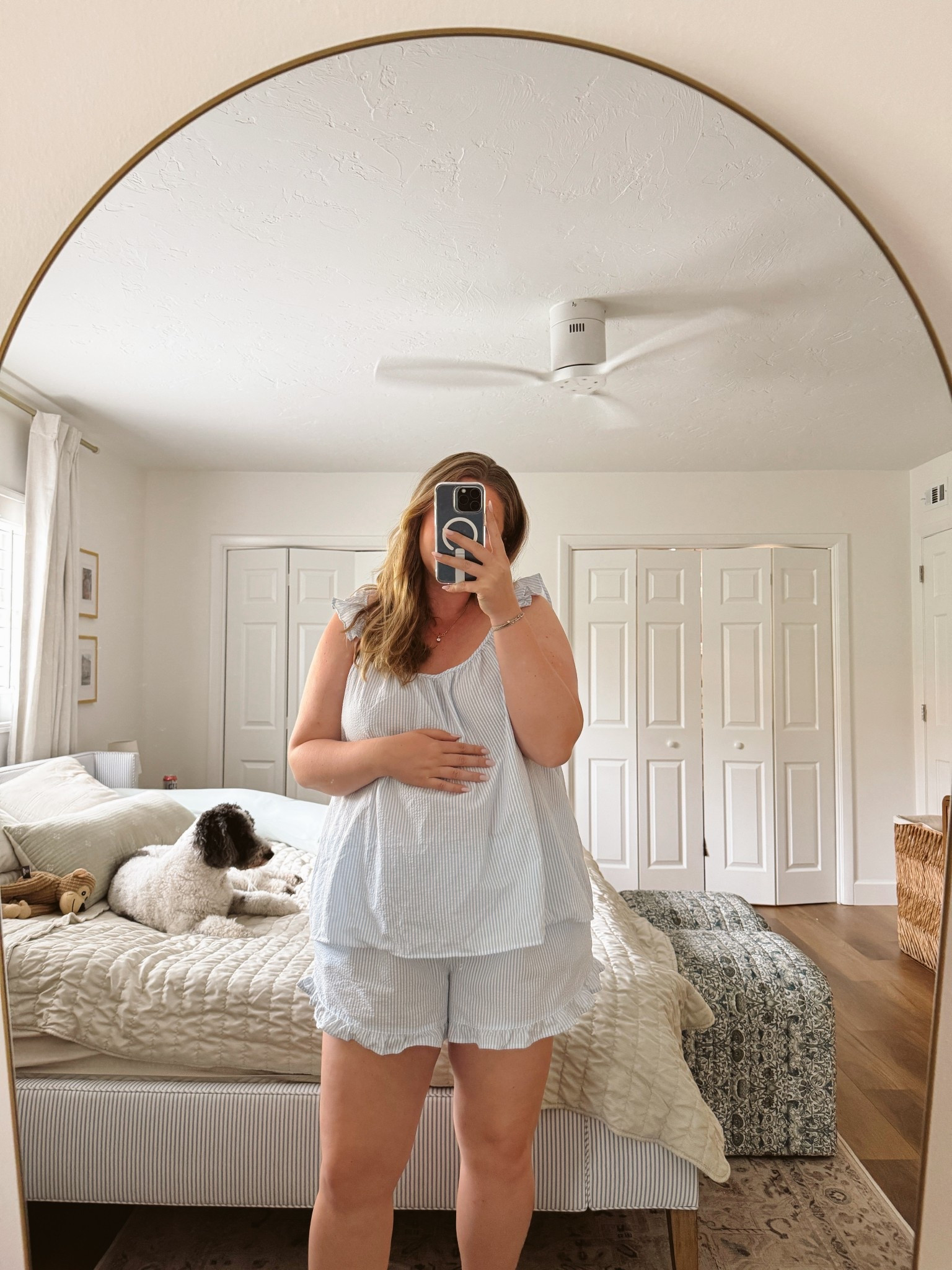 Matching pajama set for under $30! Definitely runs tts, I sized up to fit the bump and postpartum! 

#LTKBump #LTKTall