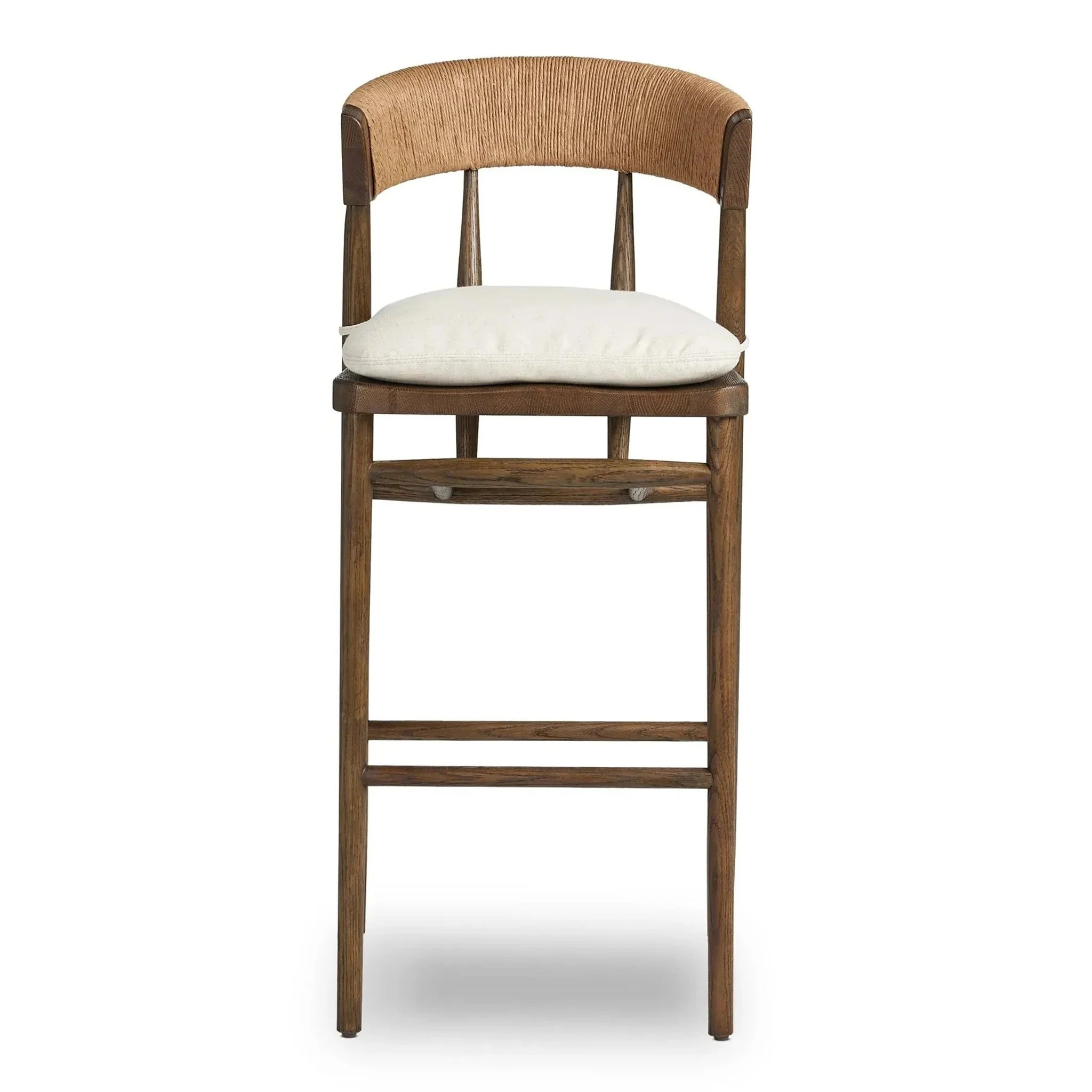 Harmonie Bar Counter Stool with Cushioned Seat and C-Back in Rope | Interior Tonic