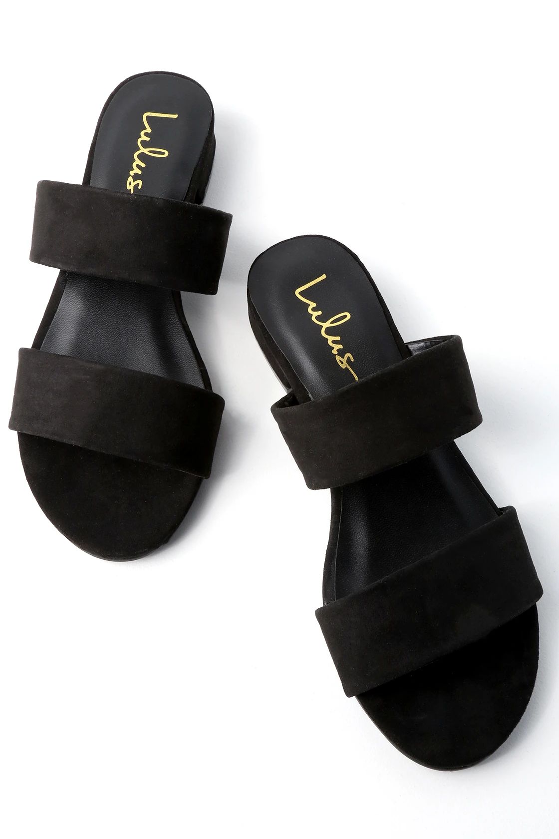 Devin Black Suede Slide Sandals | Lulus (US)