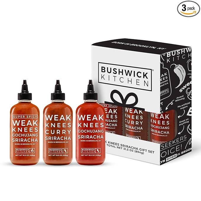 Bushwick Kitchen Sriracha Sampler Gift Box, Set Includes Gochujang Sriracha, Super Spicy Gochujan... | Amazon (US)