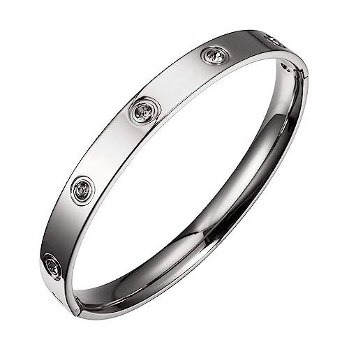 Designer Inspired Titanium Steel Love Bracelet with Swarovski Crystals | Amazon (US)