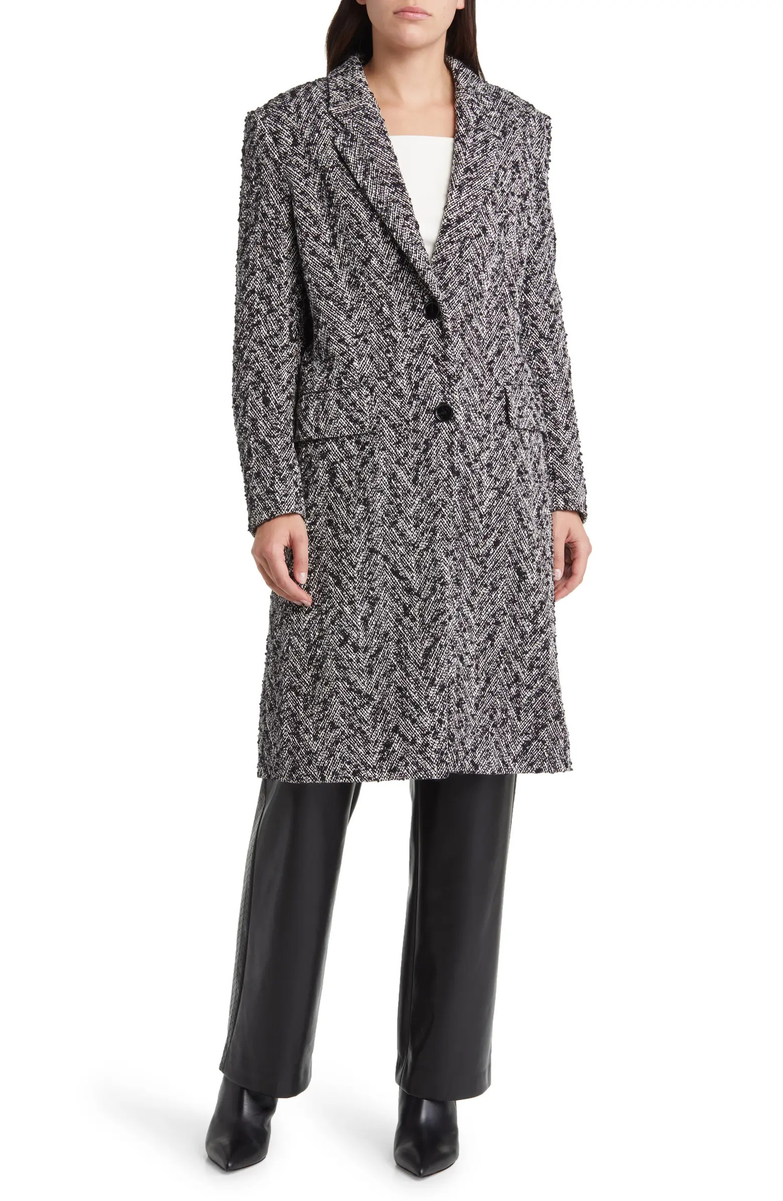 BOSS Catara Chevron Tweed Coat | Nordstromrack | Nordstrom Rack