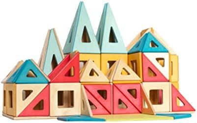 Earthtiles Wooden Magnetic Tiles by Big Future Toys - 100 Piece Set | Montessori Toys | Sensory T... | Amazon (US)
