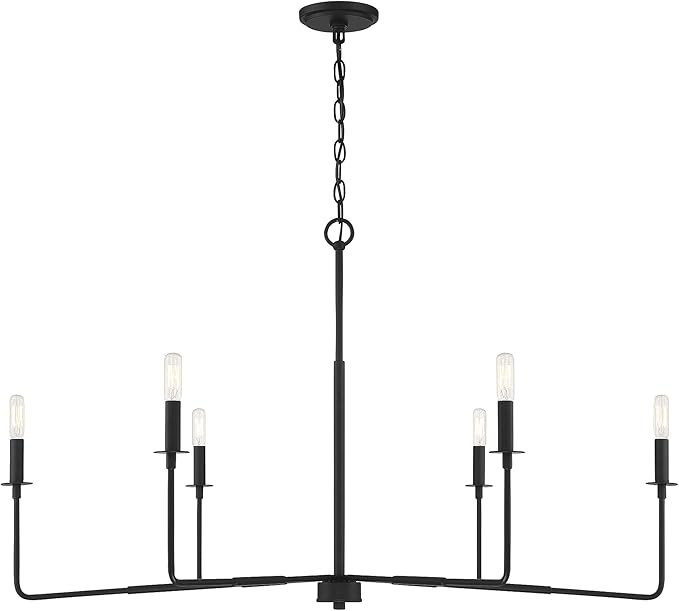 Savoy House 1-2221-6-89 Salerno 6-Light Chandelier in Matte Black (42" W x 25"H) | Amazon (US)
