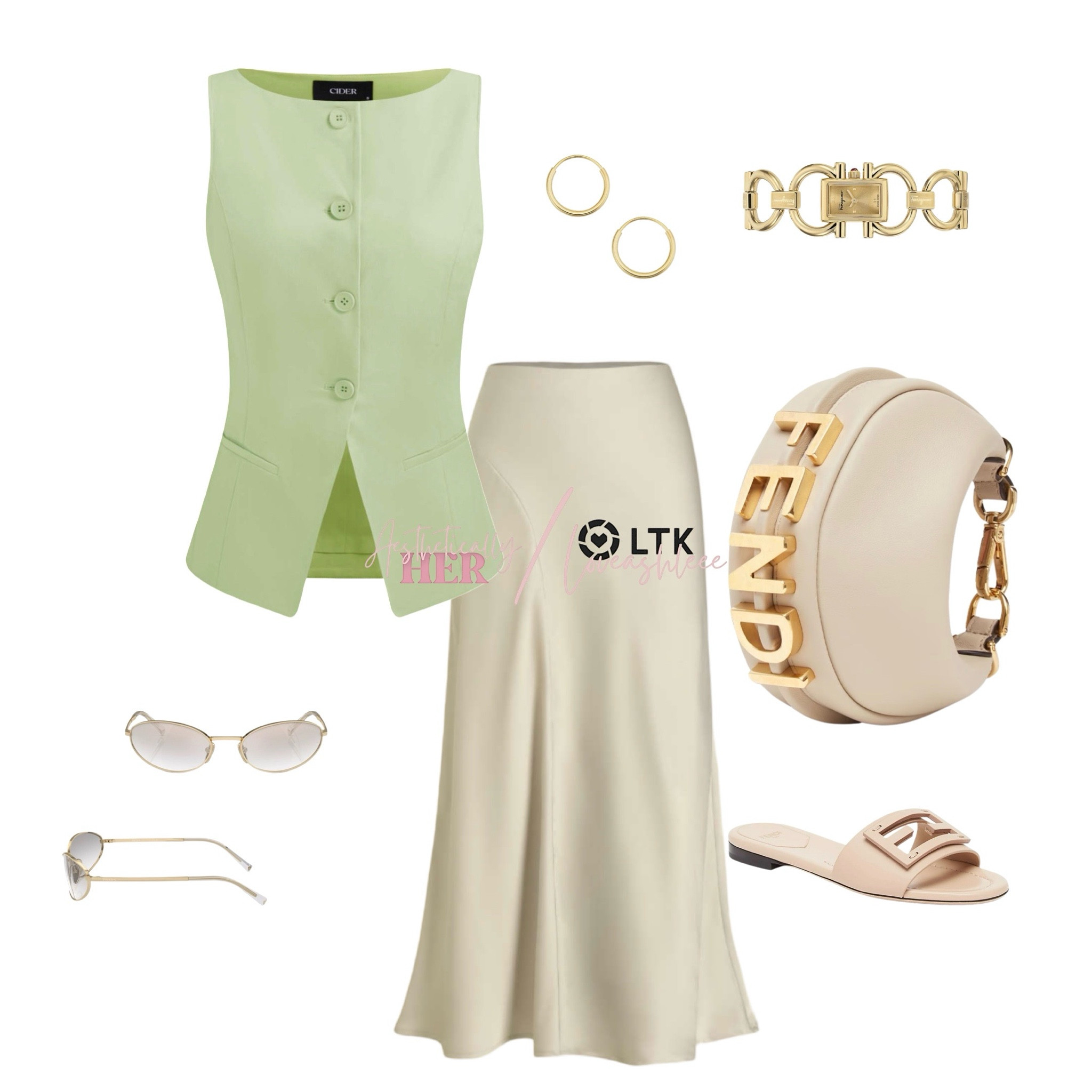 "Elevating my summer style with this mint green vest and satin skirt combo. Adding a touch of gold and nude accents for that effortless chic look. 💚✨ #OOTD #StyleInspo #SummerFashion"

#LTKSaleAlert #LTKWorkwear #LTKShoeCrush