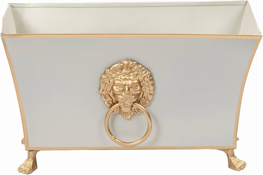 Jaye's Studio Paws and Claws Regency Fluted Rectangular Cachepot, Taupe Metal Planter for Indoor ... | Amazon (US)