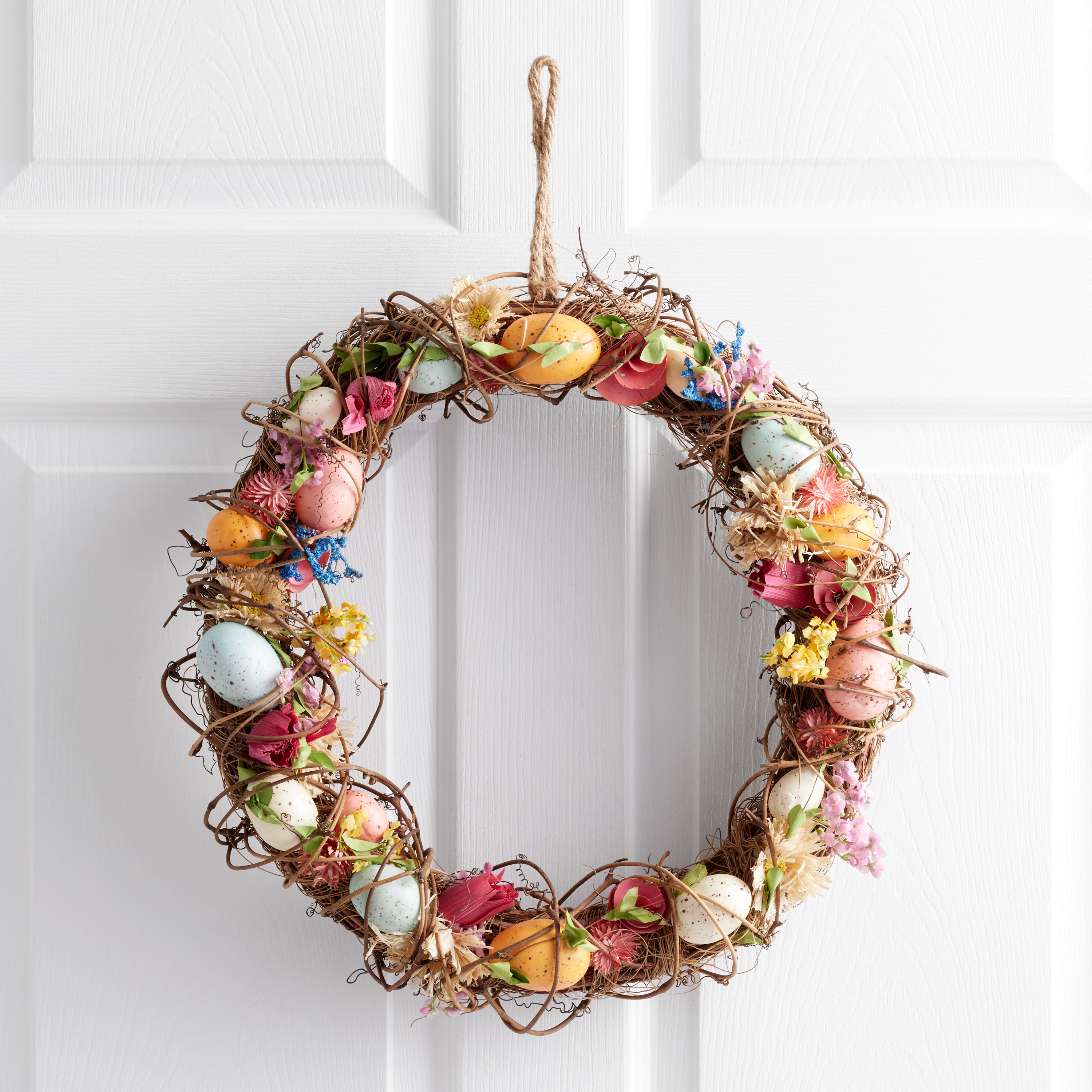 Faux Floral and Easter Egg Twig Wreath | World Market
