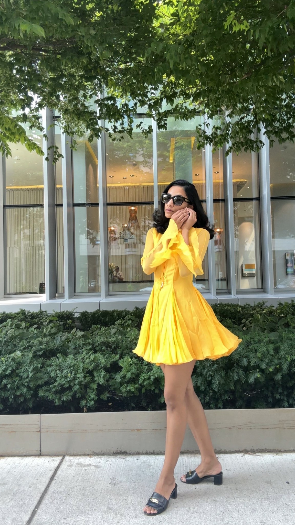 Light yellow summer dress for August nights. 