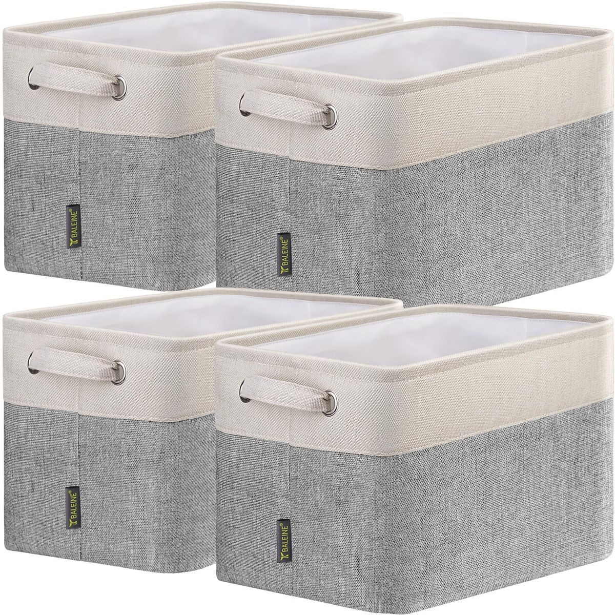 4pc/3pc Collapsible Fabric Storage Bin Cloth Baskets - HOMLUX™: 15"x11"x9.5" with Handles | Target