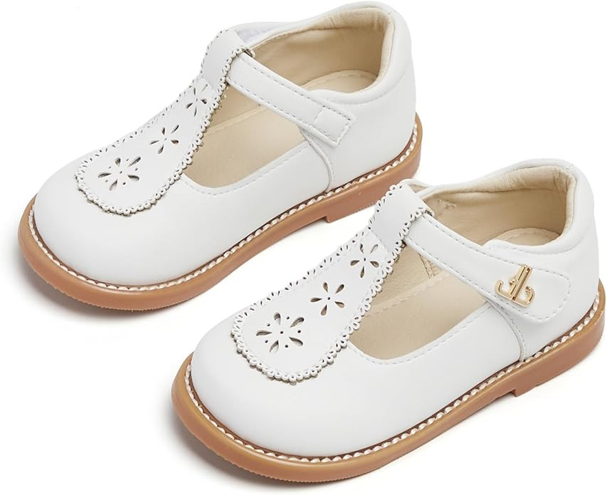 THEE BRON Girls T-Strap Mary Jane Oxfords Vintage Cutout Dress Shoes School Party | Amazon (US)