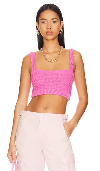 Tamal Textured Knit Cropped Top in Pink | Revolve Clothing (Global)