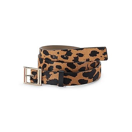 Tommy Hilfiger Leopard Print Calf Hair Belt - Cheetah Print - 85 | Tommy Hilfiger US