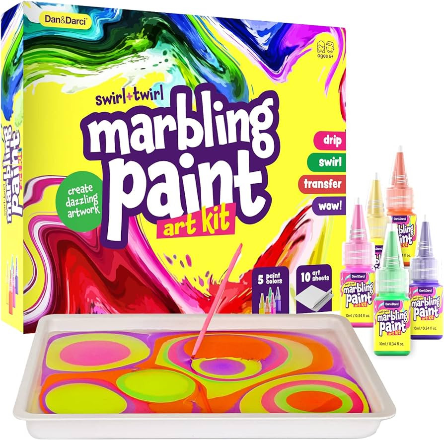 Marbling Paint Art Kit for Kids - Arts & Crafts Gifts for Girls & Boys Ages 6-12 Years Old - East... | Amazon (US)