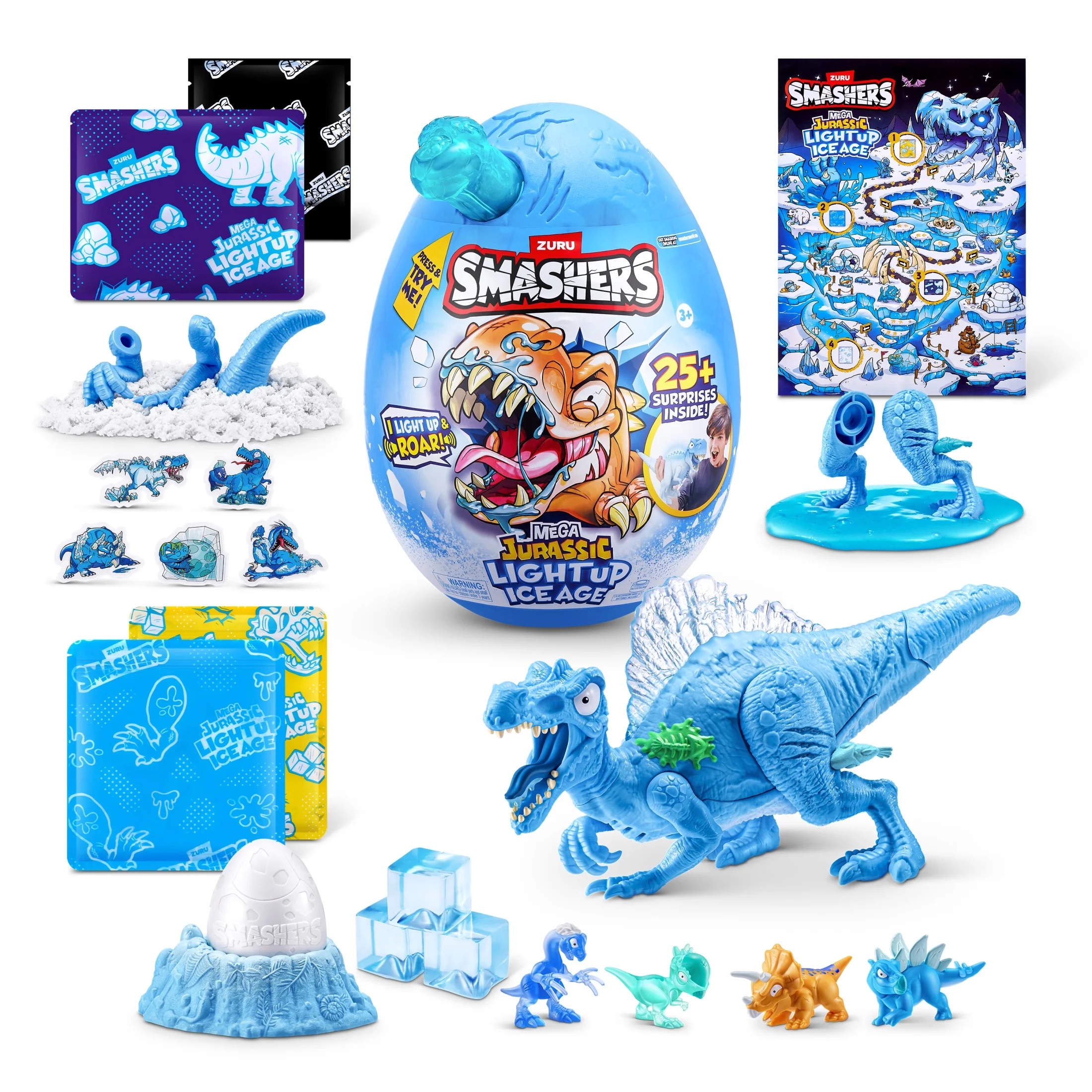 Smashers Mega Jurassic Light up Ice Age (Assorted) Novelty Smashable Egg Toy by ZURU | Walmart (US)