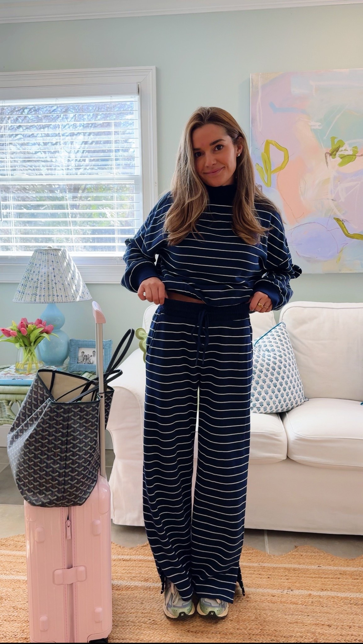 Wearing XS in top and bottom - regular length bottoms (I am 5’2!)