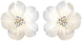 CZ Shell Pearl Flower Stud Earrings for Women Girls 925 Sterling Silver 14k Gold Plated Hypoaller... | Amazon (US)