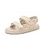 Rihero Women's Flat Sandals Comfort Adjustable Double Strap Slip on Leather Footbed Sandals | Amazon (US)