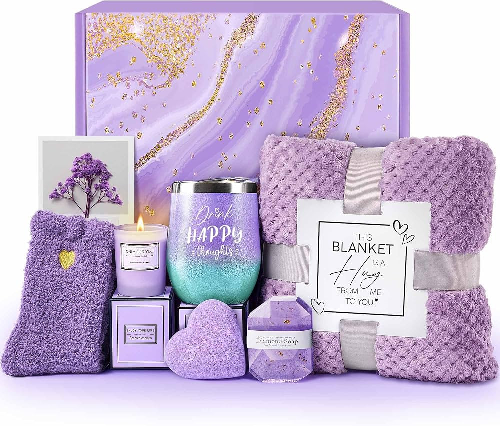 Birthday Gifts for Women, Get Well Soon Gifts, Relaxing Spa Care Package with Luxury Flannel Blan... | Amazon (US)