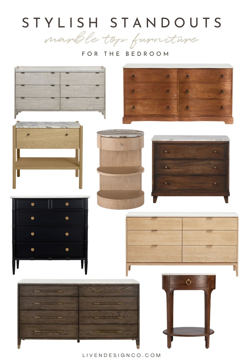 Marble top furniture. Marble top dresser. Marble nightstand. Wood and marble table. Traditional dresser. Black dresser. Walnut nightstand 

#LTKSeasonal #LTKHome #LTKSaleAlert