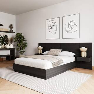 Milano 4-Piece Black Composite King Size Bedroom Set | The Home Depot