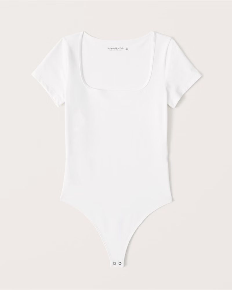 Short-Sleeve Seamless Squareneck Bodysuit | Abercrombie & Fitch (US)