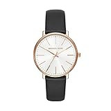 Michael Kors Women's Pyper Stainless Steel Quartz Watch with Leather Strap, Black, 18 (Model: MK2834 | Amazon (US)