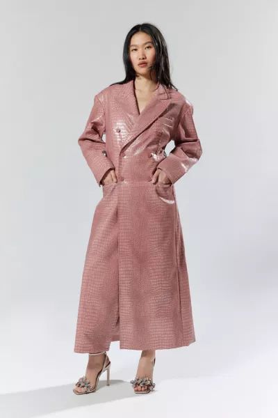 House Of Sunny The Floor Length ‘80s Faux Leather Coat | Urban Outfitters (US and RoW)
