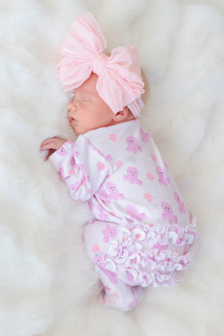 Bamboo Waffle Ruffle Zipper Footie | Sea Snuggles | Caden Lane