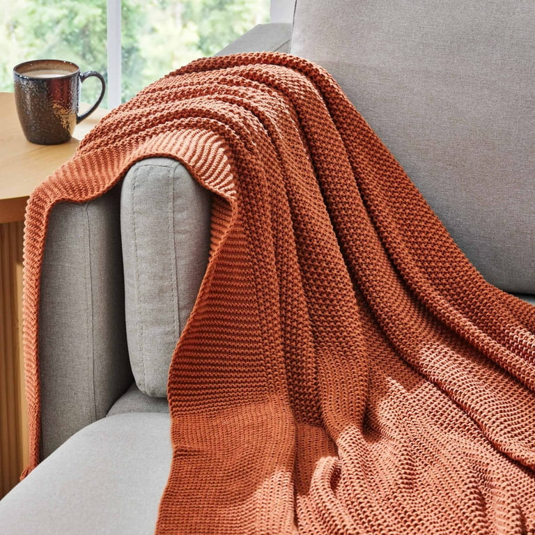 Better Homes & Gardens Copper Cotton-Blend Chunky Knit Throw, 50" x 60", 2.3 lb, All Ages - Walma... | Walmart (US)