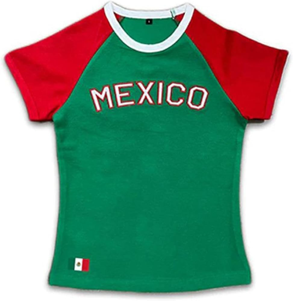 Vintage Graphic Baby Tees for Women Brazil Shirt Y2k Tops Mexico Crop Top Jersey 2000s Summer Goi... | Amazon (US)