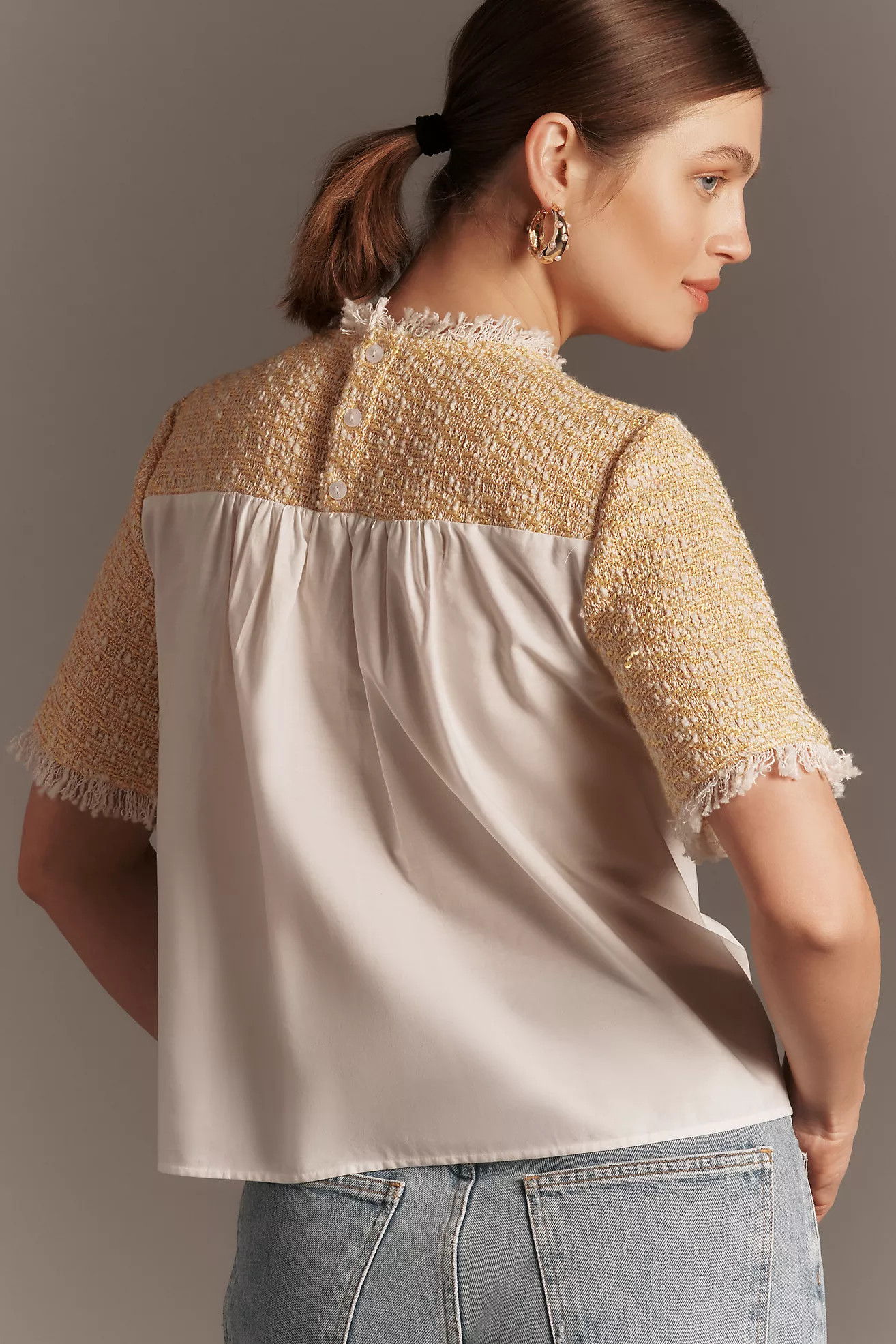 Maeve Tweed Poplin Twofer Blouse | Anthropologie (US)