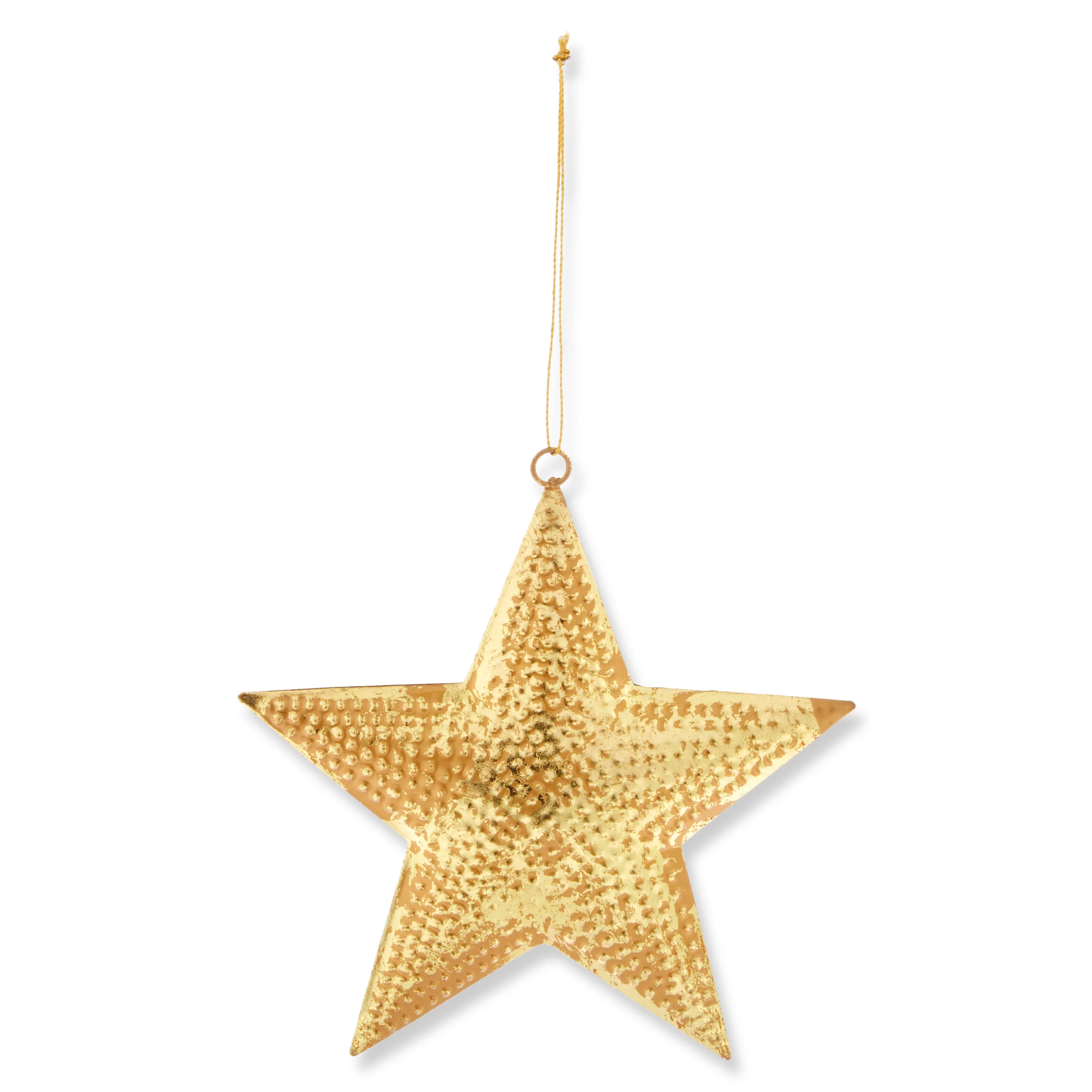 Metal Star Christmas Hanging Ornament with Gold Foil Finish, 6 in, by Holiday Time | Walmart (US)