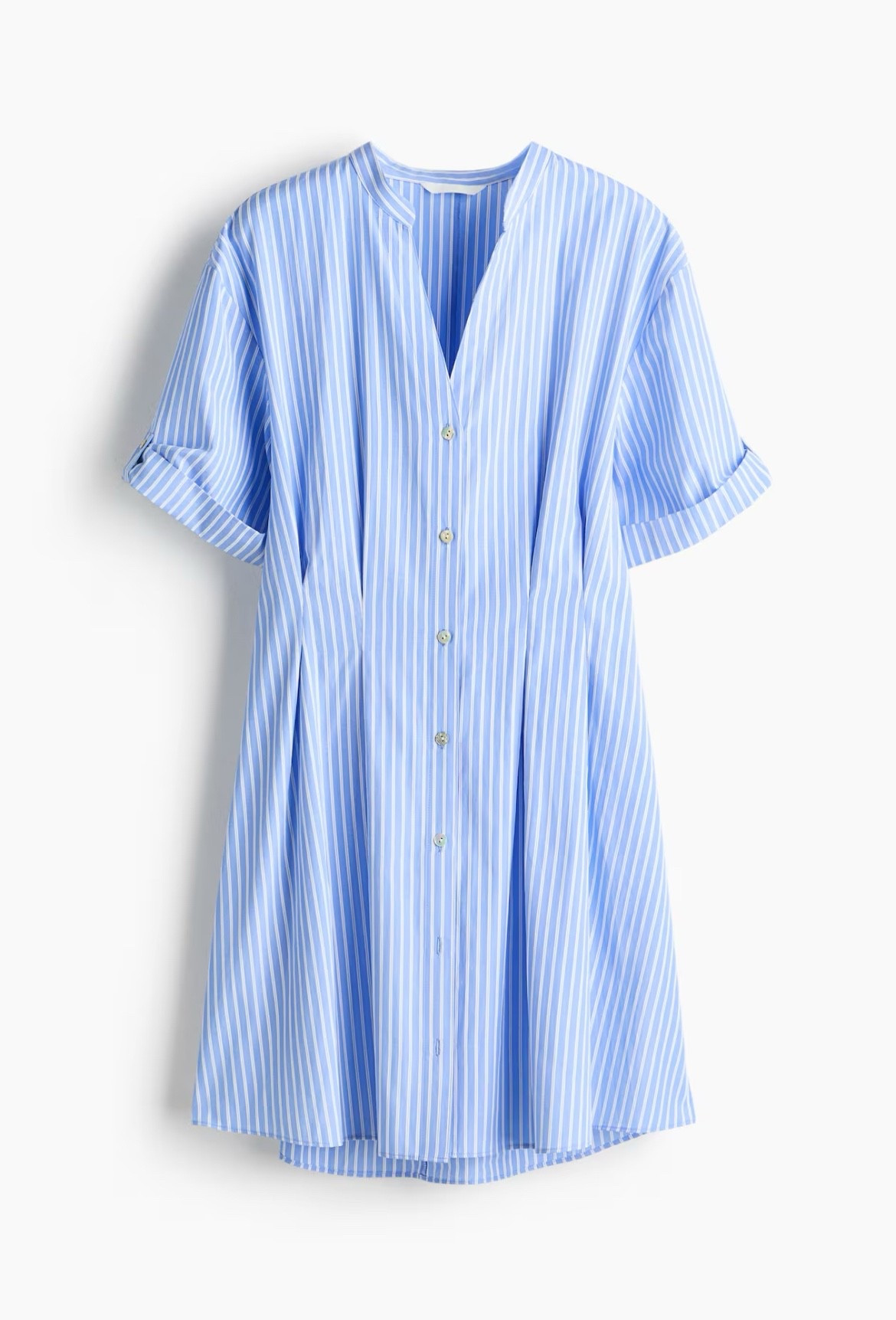 Blue and white striped fitted shirt dress 

#LTKSeasonal