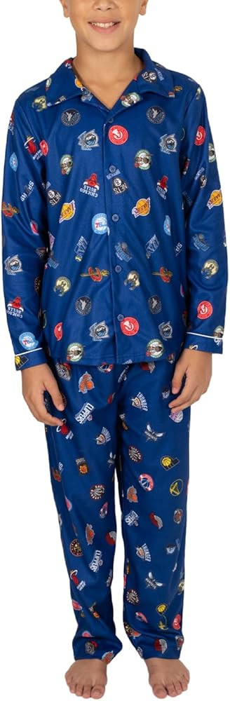 Ultra Game Youth NBA Official 2-Piece Super Soft Button Down Pajamas Set | Amazon (US)